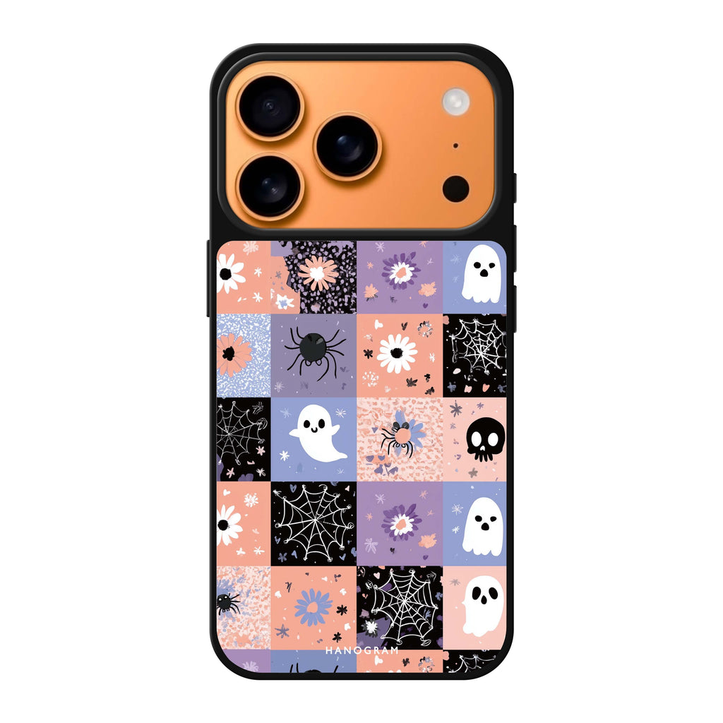 Pastel Patchwork Haunts 萬聖節 iPhone 17 Pro Max 鏡面手機殼主圖