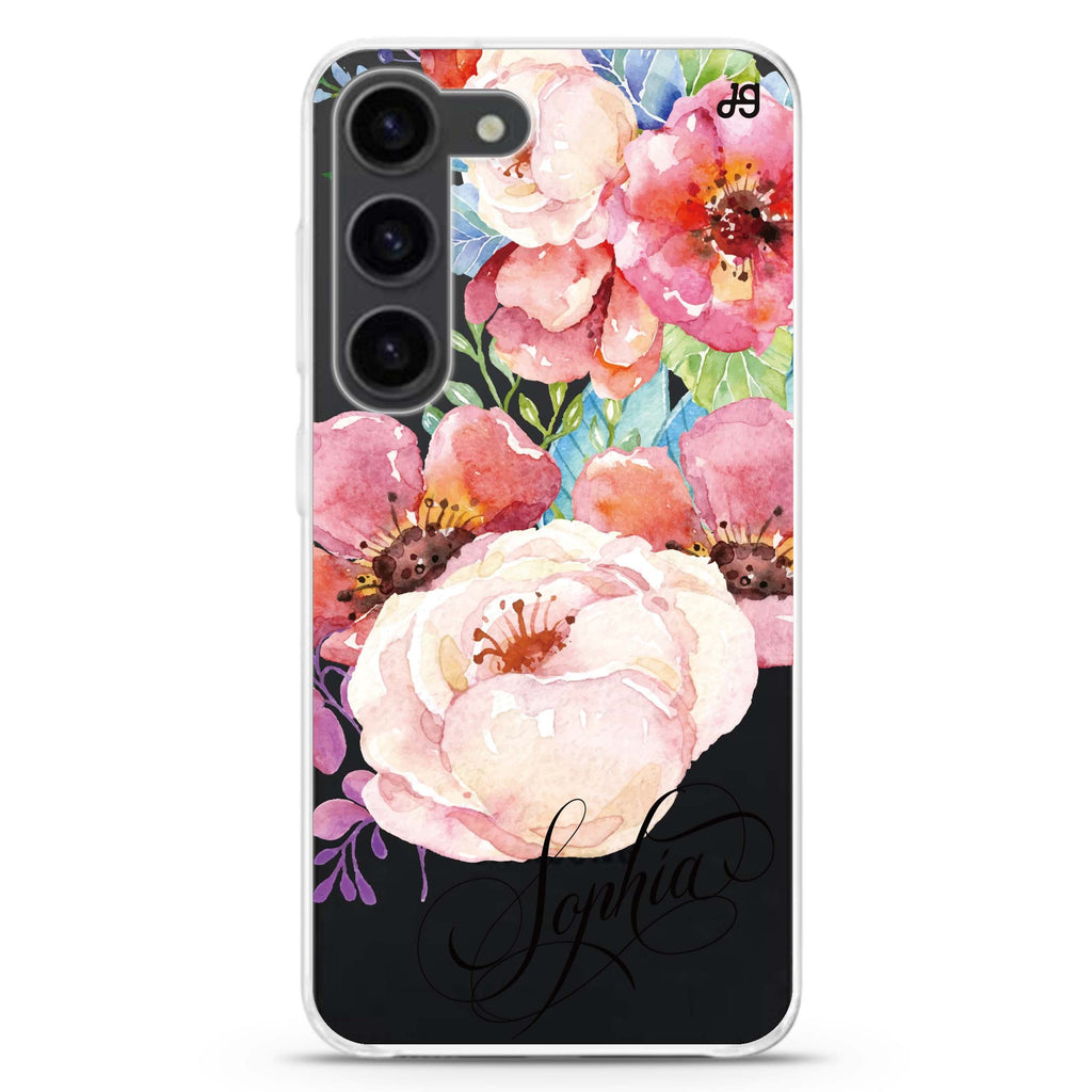 Awakening Watercolor Flowers Samsung Galaxy 水晶透明保護殼