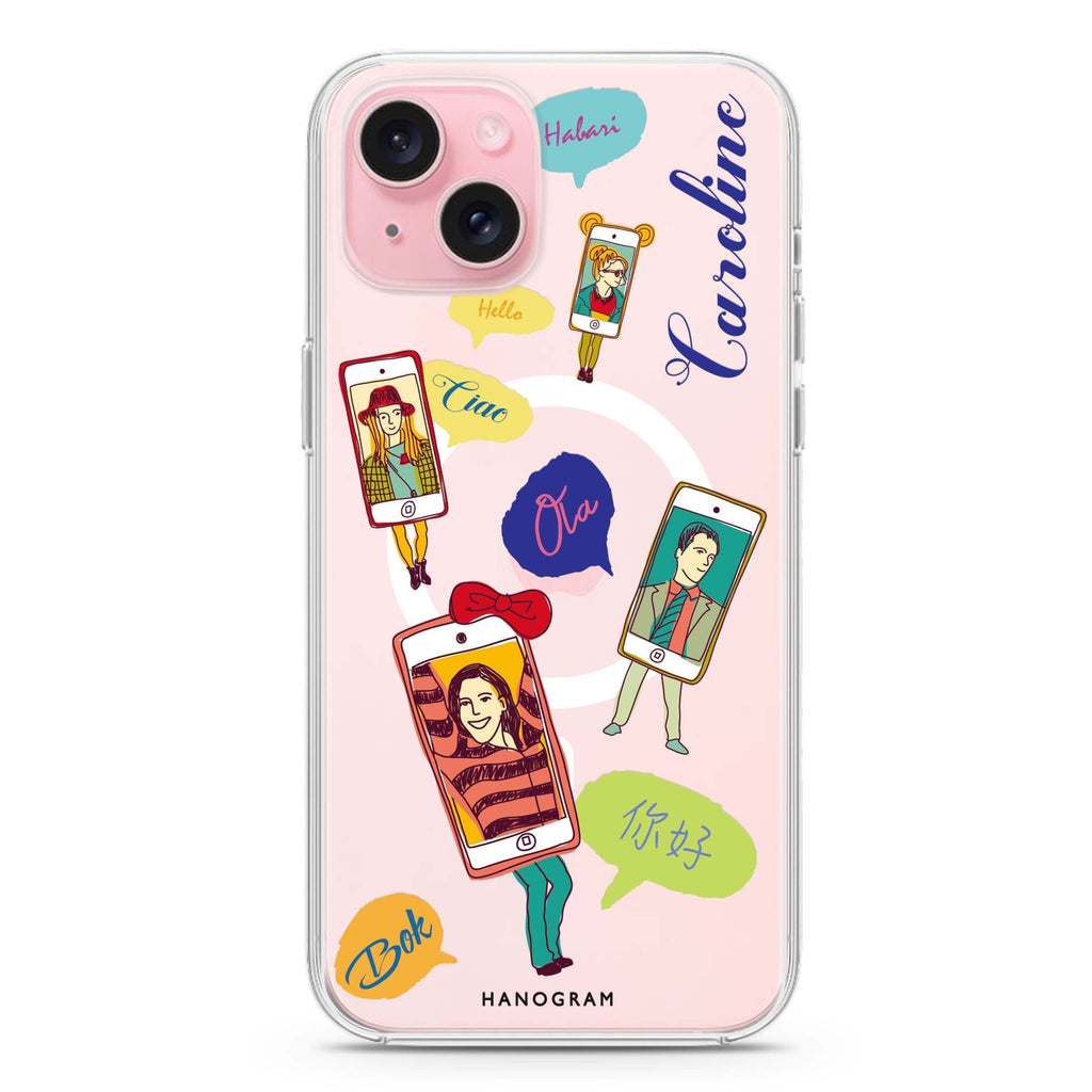 Phone Call iPhone 15 Plus Magsafe 兼容水晶透明保護殼