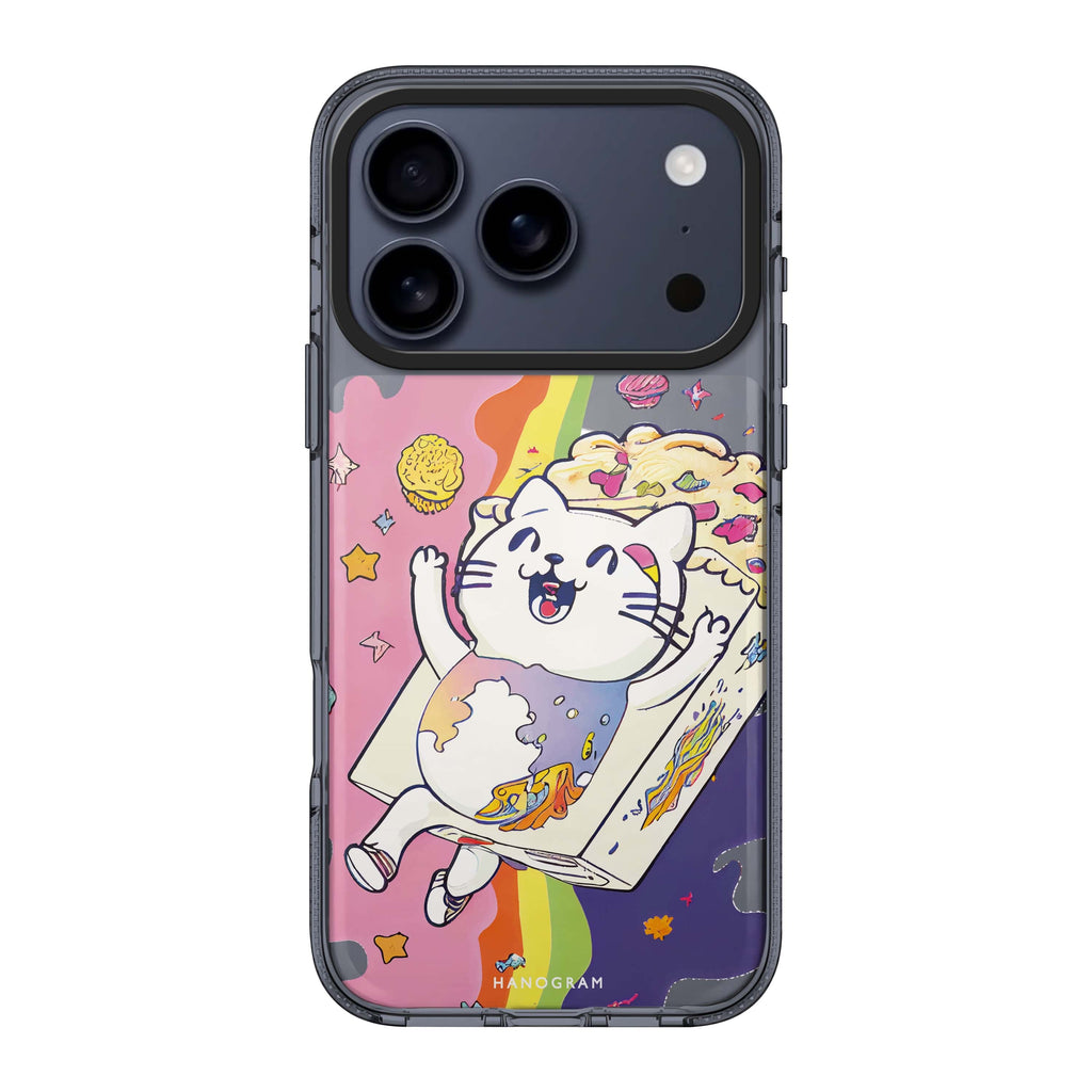 Rainbow Cat iPhone 17 Pro Max MagSafe 水晶透明保護殼 貓圖案設計 圖1
