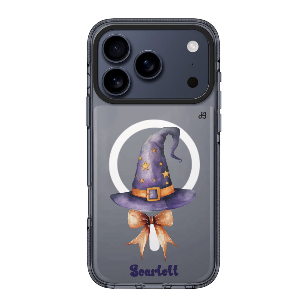 Enchanted Starry Hat iPhone 17 Pro Max MagSafe 水晶透明保護殼 萬聖節設計設計 可自訂名字及字色 圖1