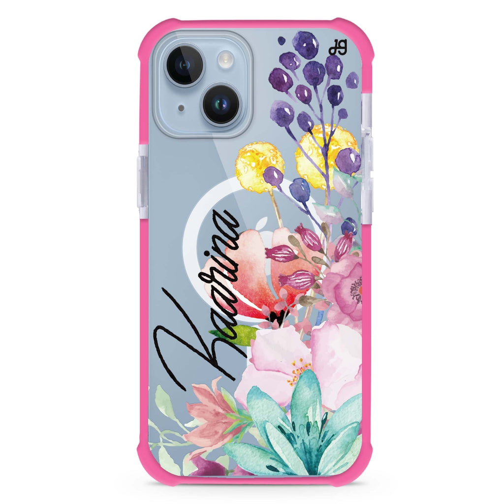 Precious Garden Florals iPhone 15 Plus Magsafe 兼容超強防摔保護殼