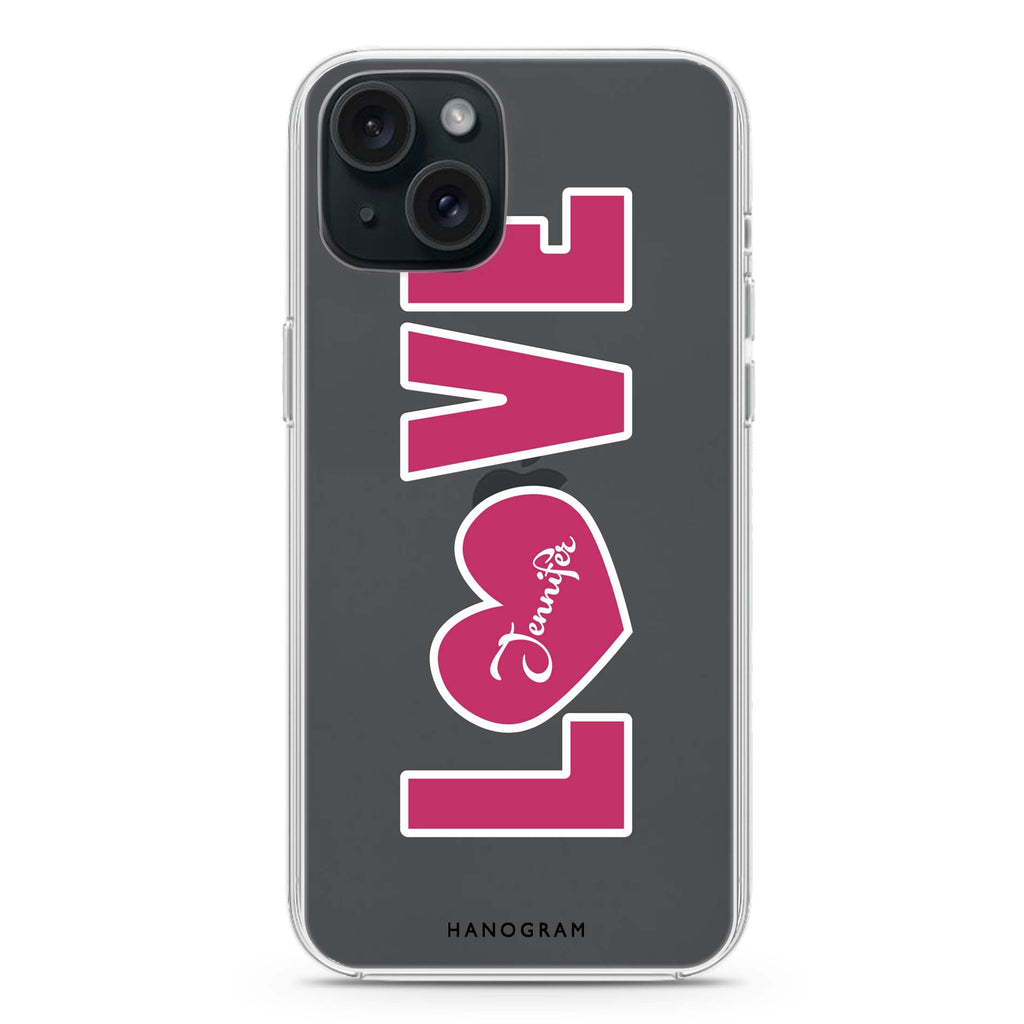 Unique Love iPhone 15 水晶透明保護殼