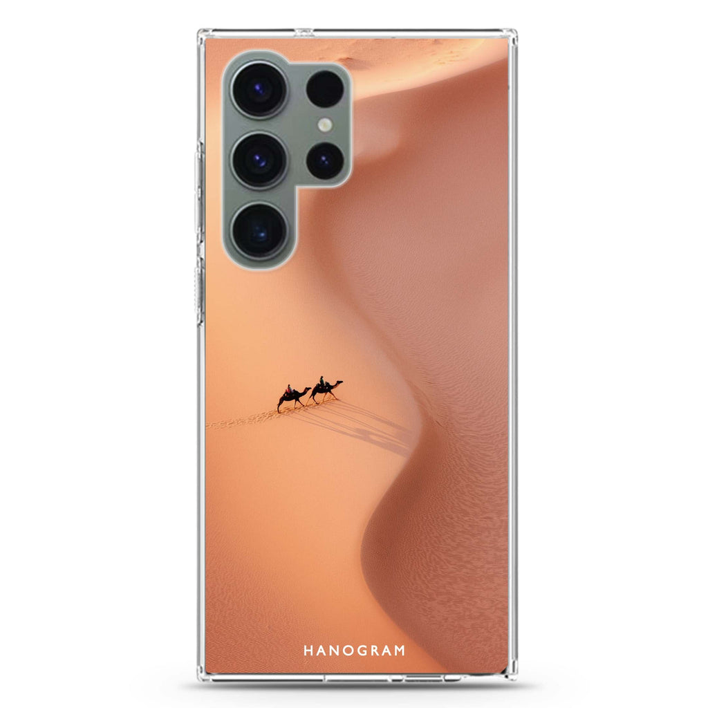 Journey Across Sand Samsung Galaxy Ultra 透明保護殼，適用 S26/S25/S24/S23 Ultra，圖1