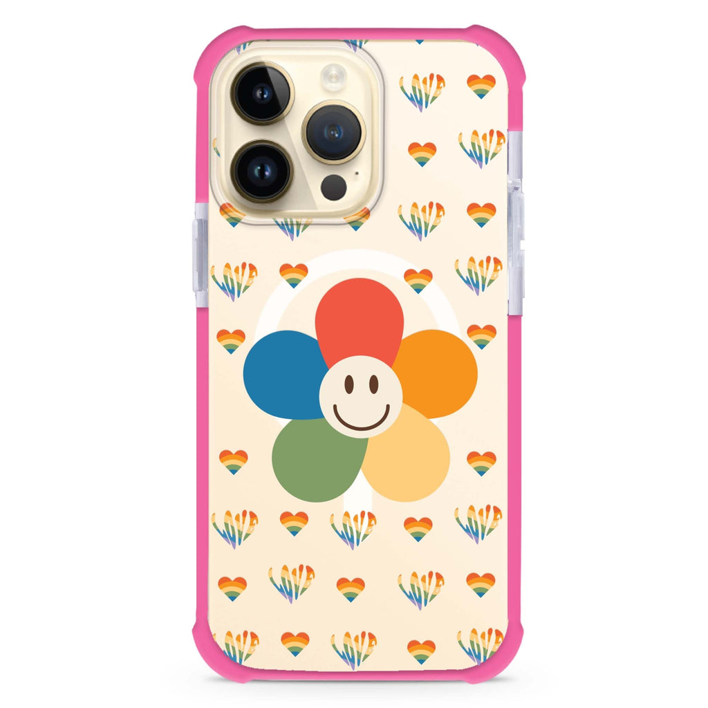 Rainbow Floral iPhone Magsafe 兼容超強防摔保護殼