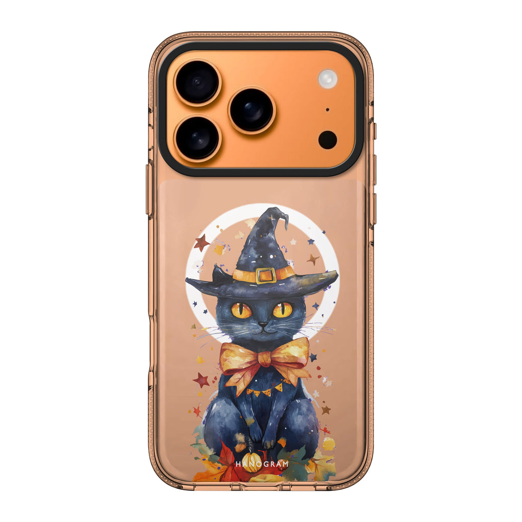 Midnight Kitty Charms iPhone 17 Pro Max MagSafe 水晶透明保護殼 萬聖節設計設計 圖1
