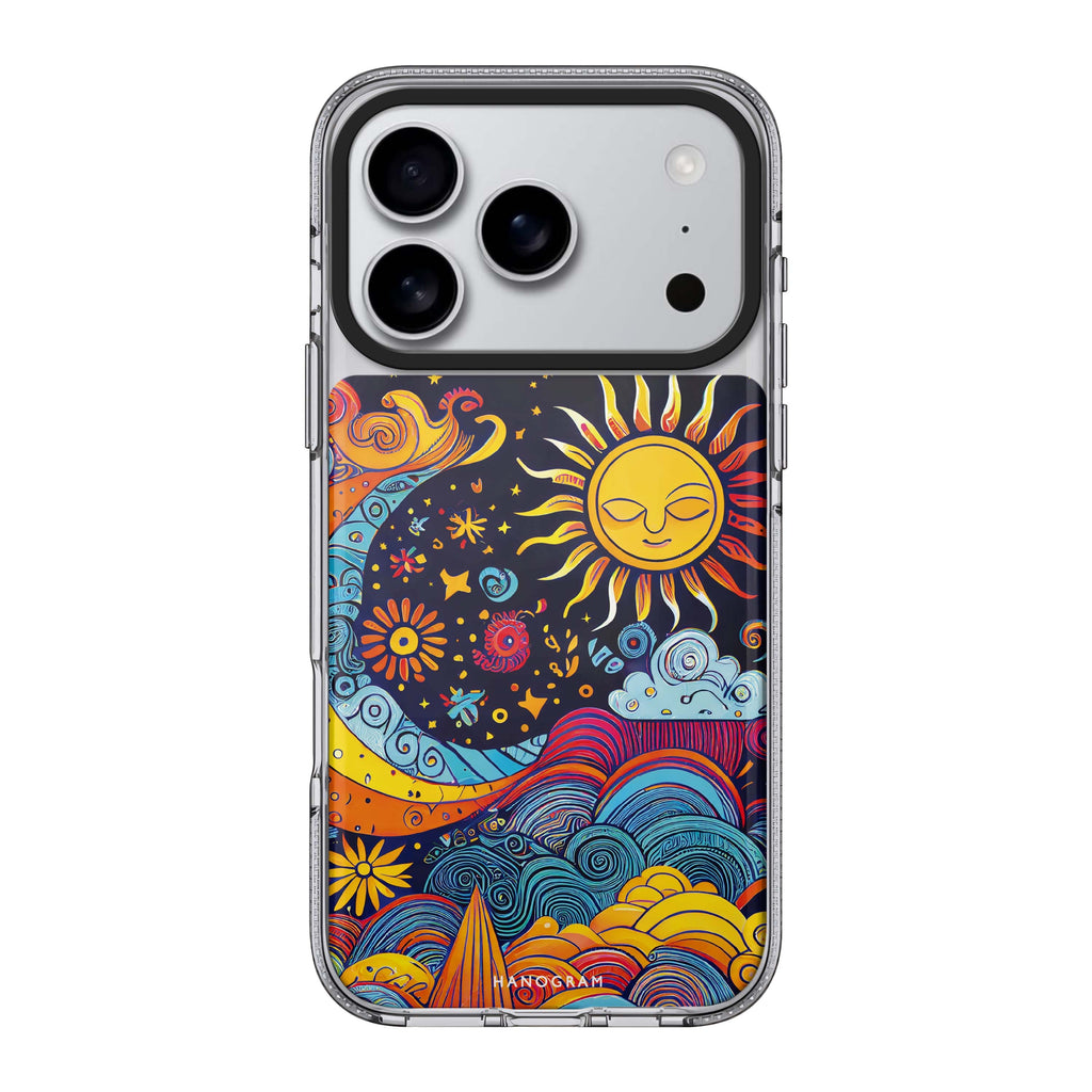 Sun Art iPhone 17 Pro Max MagSafe 水晶透明保護殼 太陽圖案設計 圖1