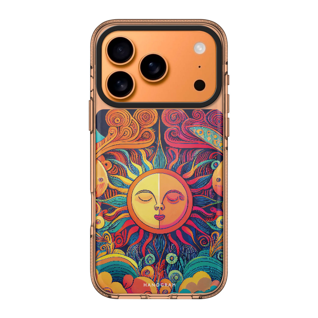 Magic Sun Face iPhone 17 Pro Max MagSafe 水晶透明保護殼 太陽圖案設計 圖1