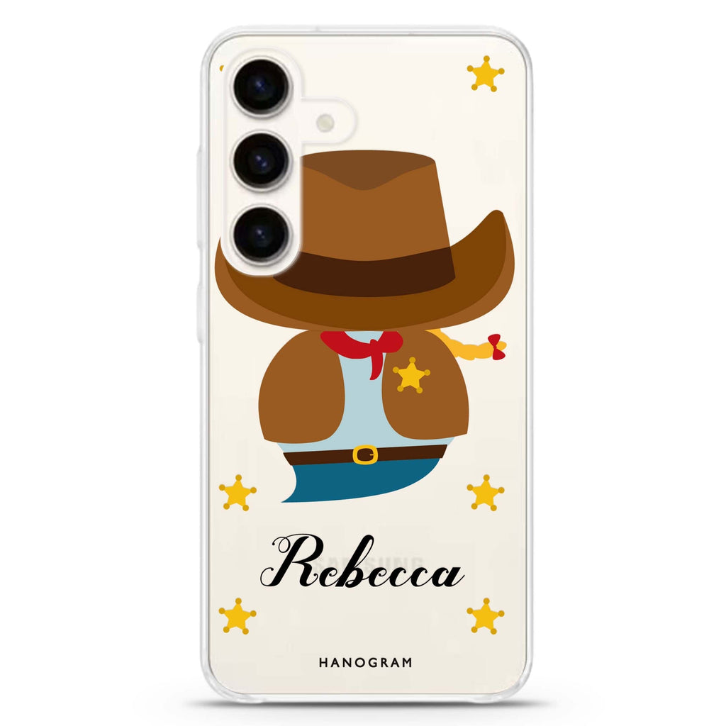 US Culture Clothing Samsung Galaxy S26/S25/S24 可加名字水晶透明保護殼正面展示