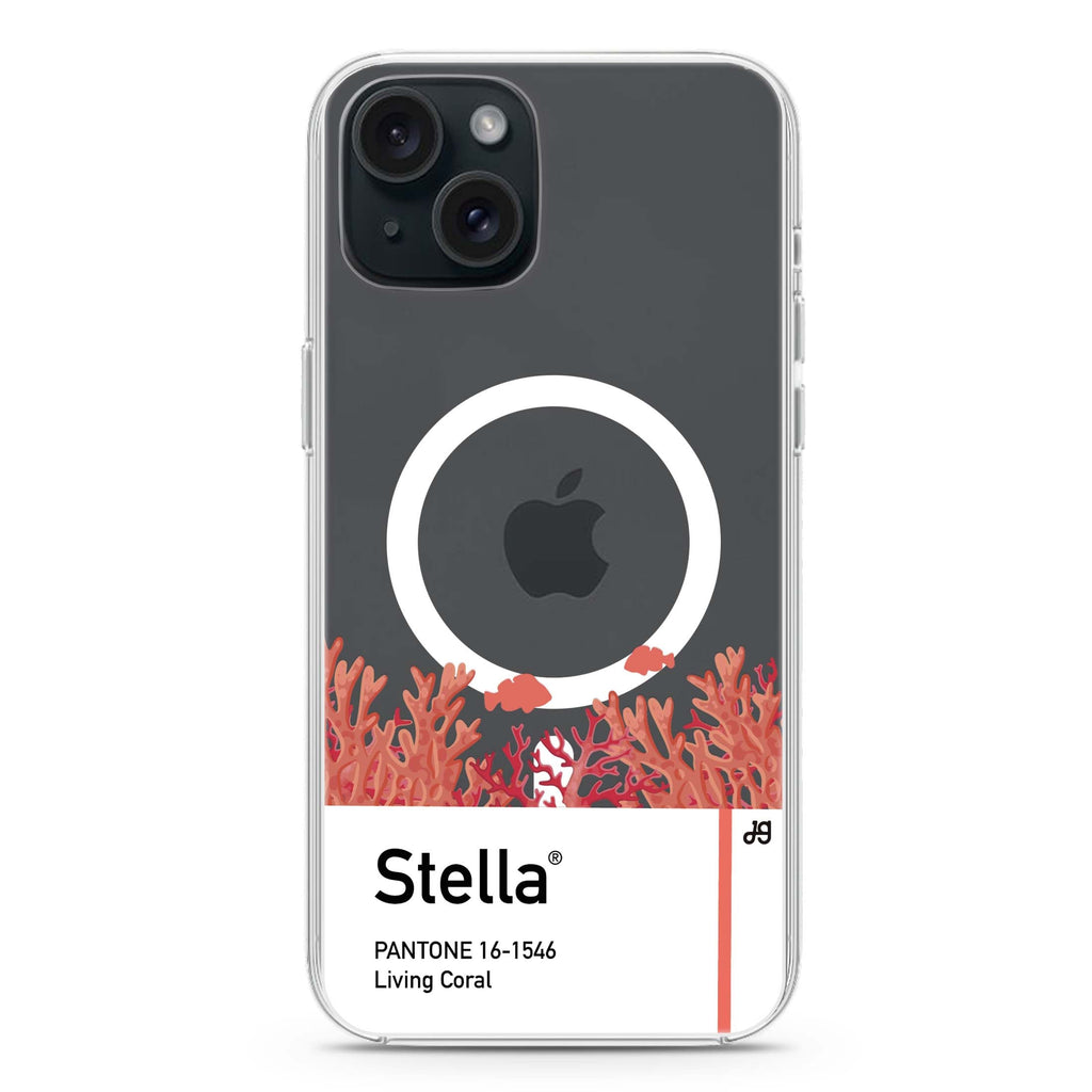 #16-1546 Living Coral I iPhone 15 Magsafe 兼容水晶透明保護殼