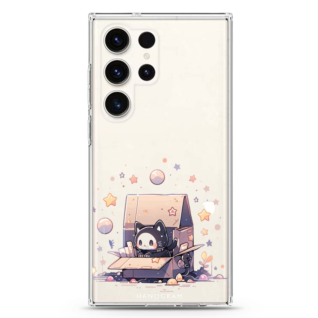 Starship Cat Pod Samsung Galaxy Ultra 透明保護殼，適用 S26/S25/S24/S23 Ultra，圖1