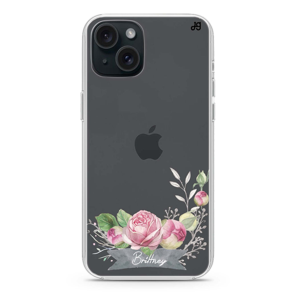 Ribbon & Floral iPhone 15 plus 水晶透明保護殼