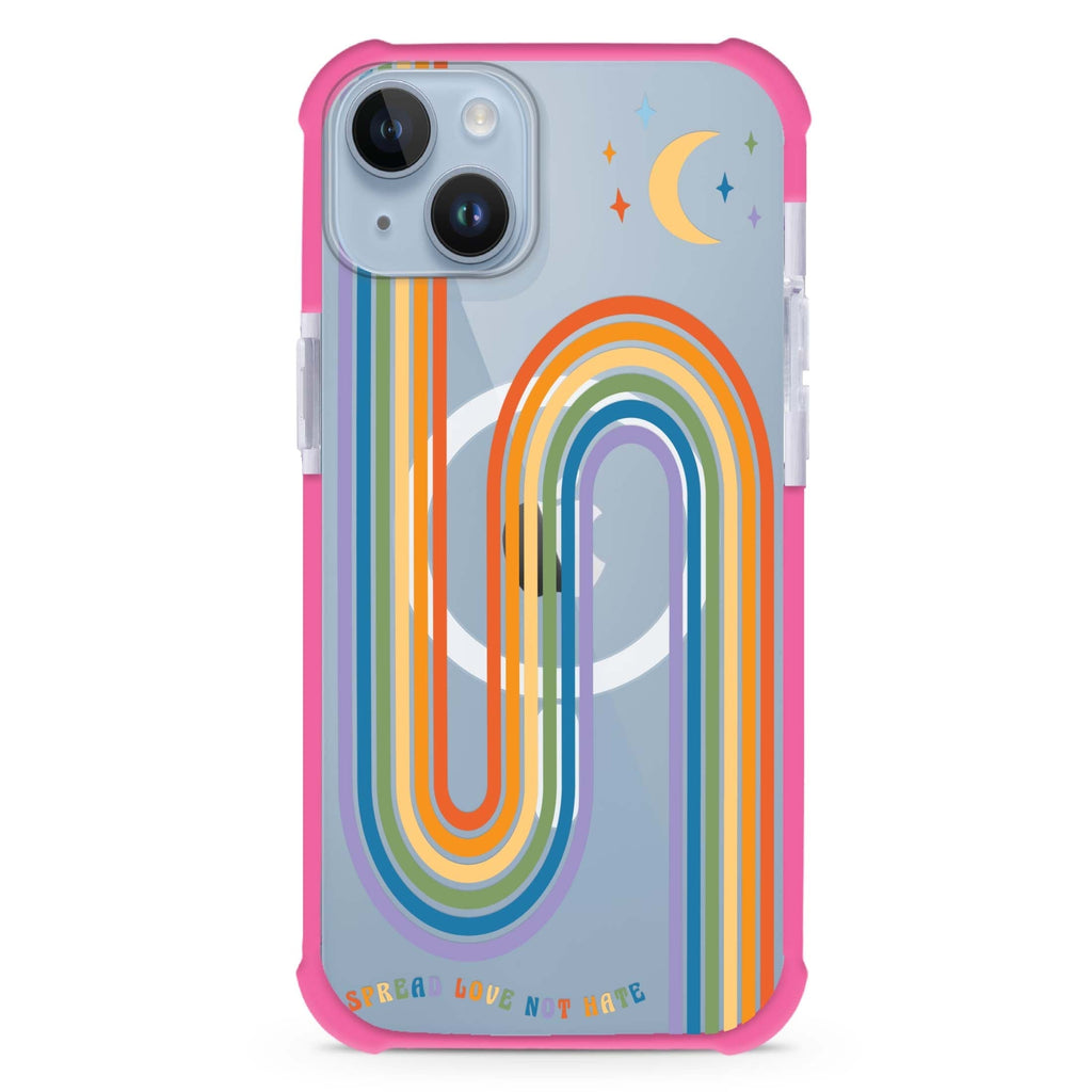Spread Love with rainbow iPhone 15 Plus Magsafe 兼容超強防摔保護殼
