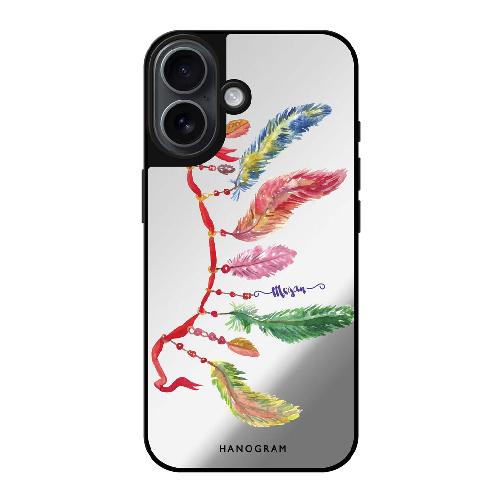 Reflective iPhone 16 Mirror Case –Feather II Design