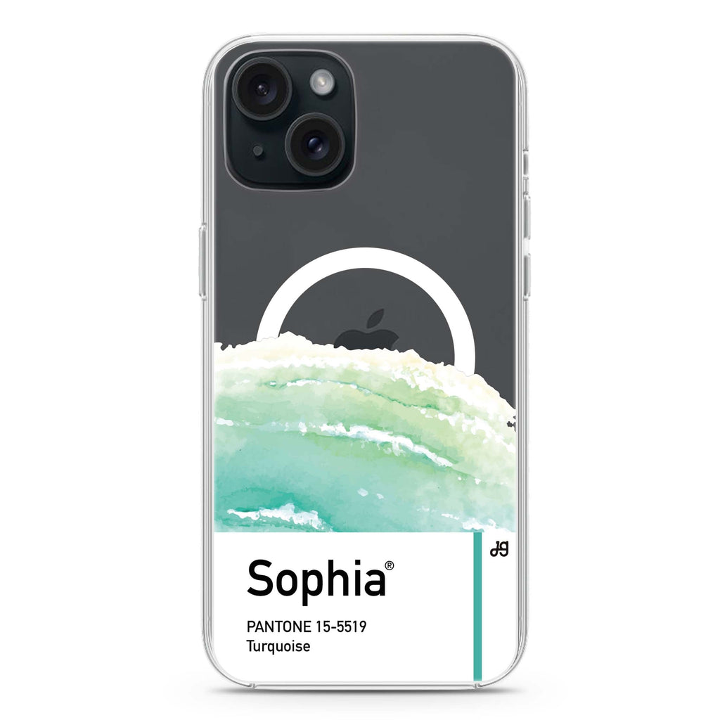 #15-5519 Turquoise I iPhone 15 Plus Magsafe 兼容水晶透明保護殼