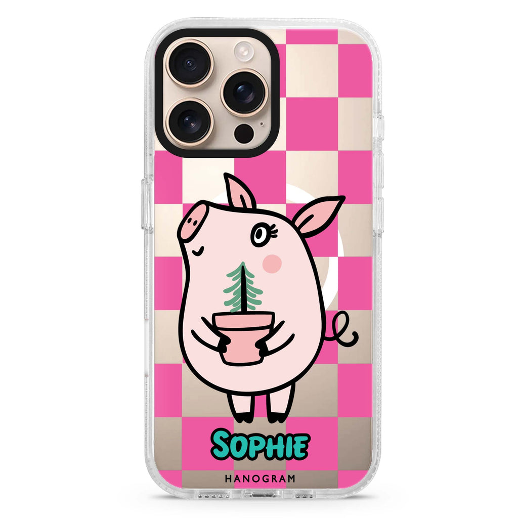Lovely Pig Magsafe 兼容水晶透明保護殼
