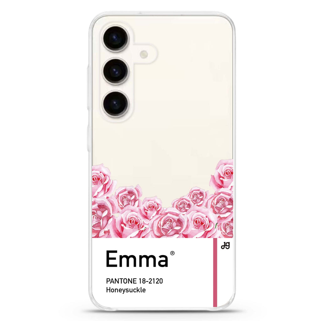 #18-2120 Honeysuckle I Samsung Galaxy S26/S25/S24 可加名字水晶透明保護殼正面展示