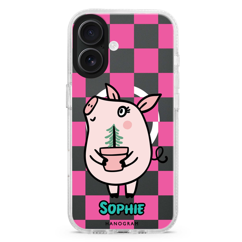 Lovely Pig Magsafe 兼容水晶透明保護殼