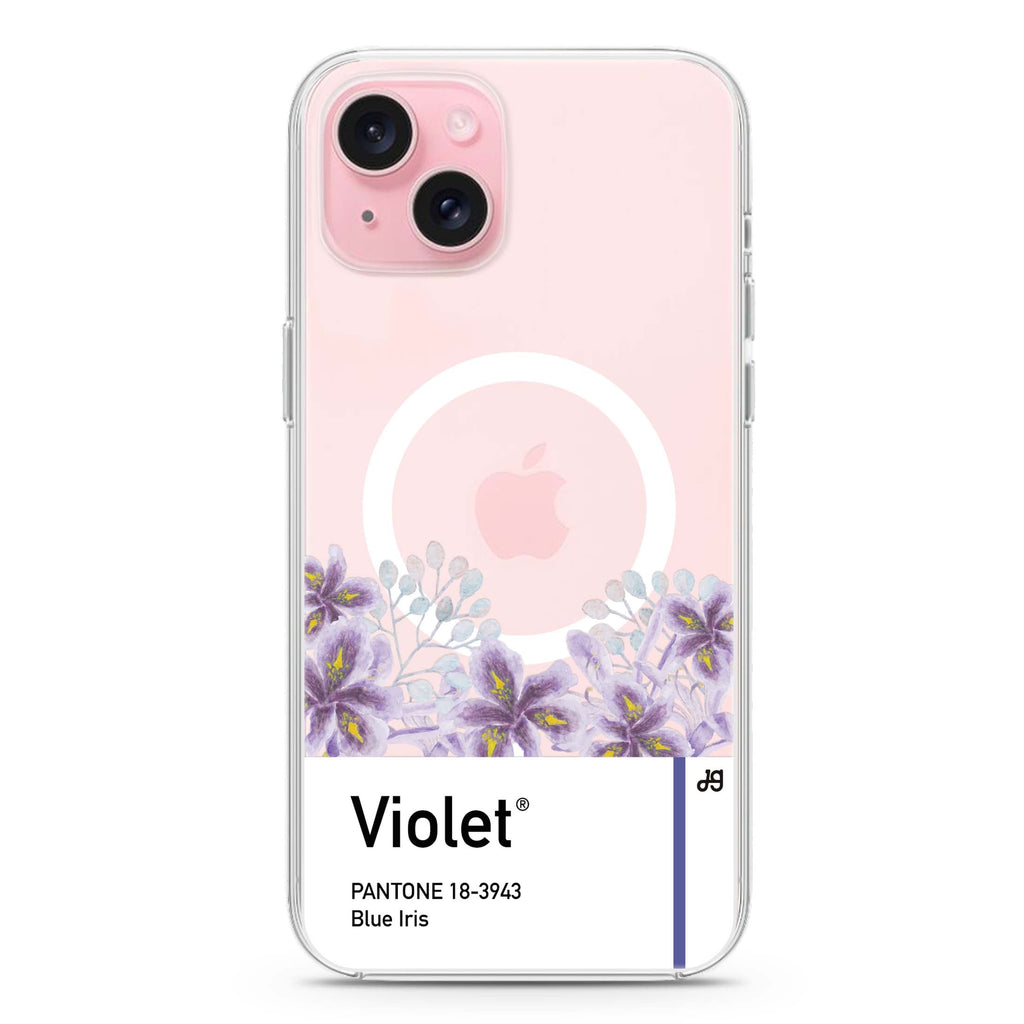 #18-3943 Blue Iris I iPhone 15 Magsafe 兼容水晶透明保護殼