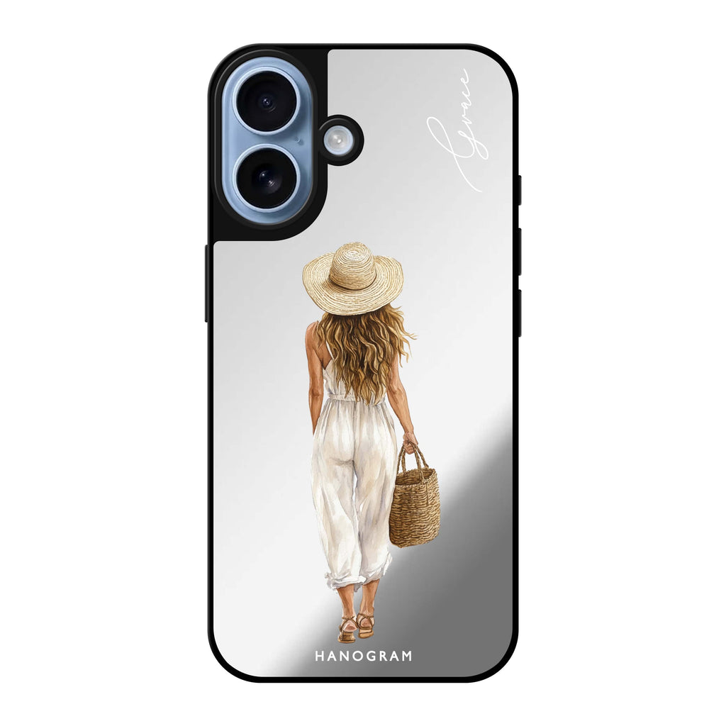 Reflective iPhone 16 Mirror Case –Golden Stroll iPhone Design