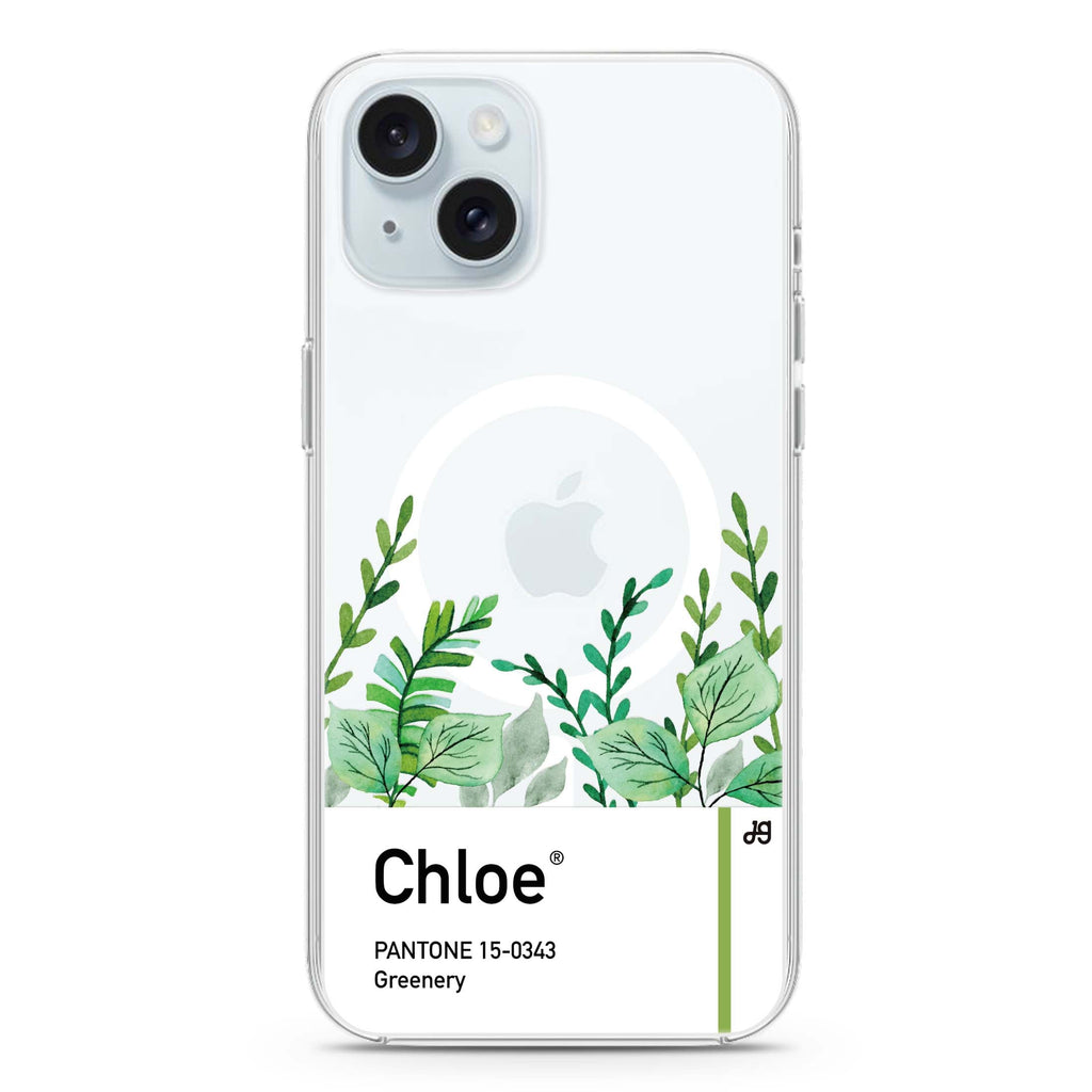 #15-0343 Greenery I iPhone 15 Magsafe 兼容水晶透明保護殼