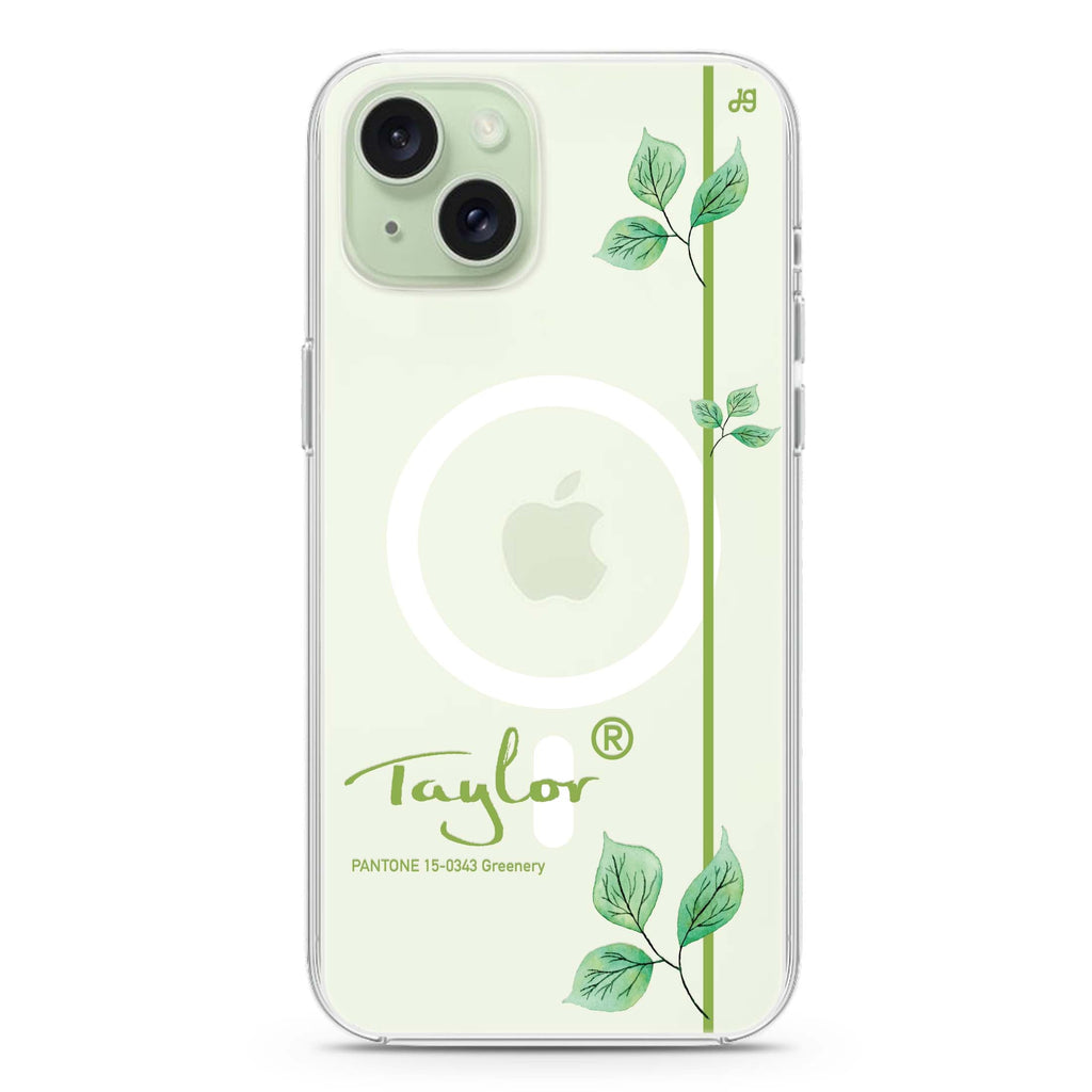 #15-0343 Greenery II iPhone 15 Plus Magsafe 兼容水晶透明保護殼