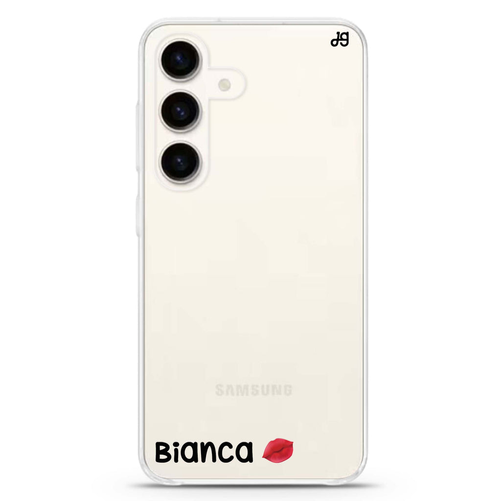 A Kiss Samsung Galaxy S26/S25/S24 可加名字水晶透明保護殼正面展示