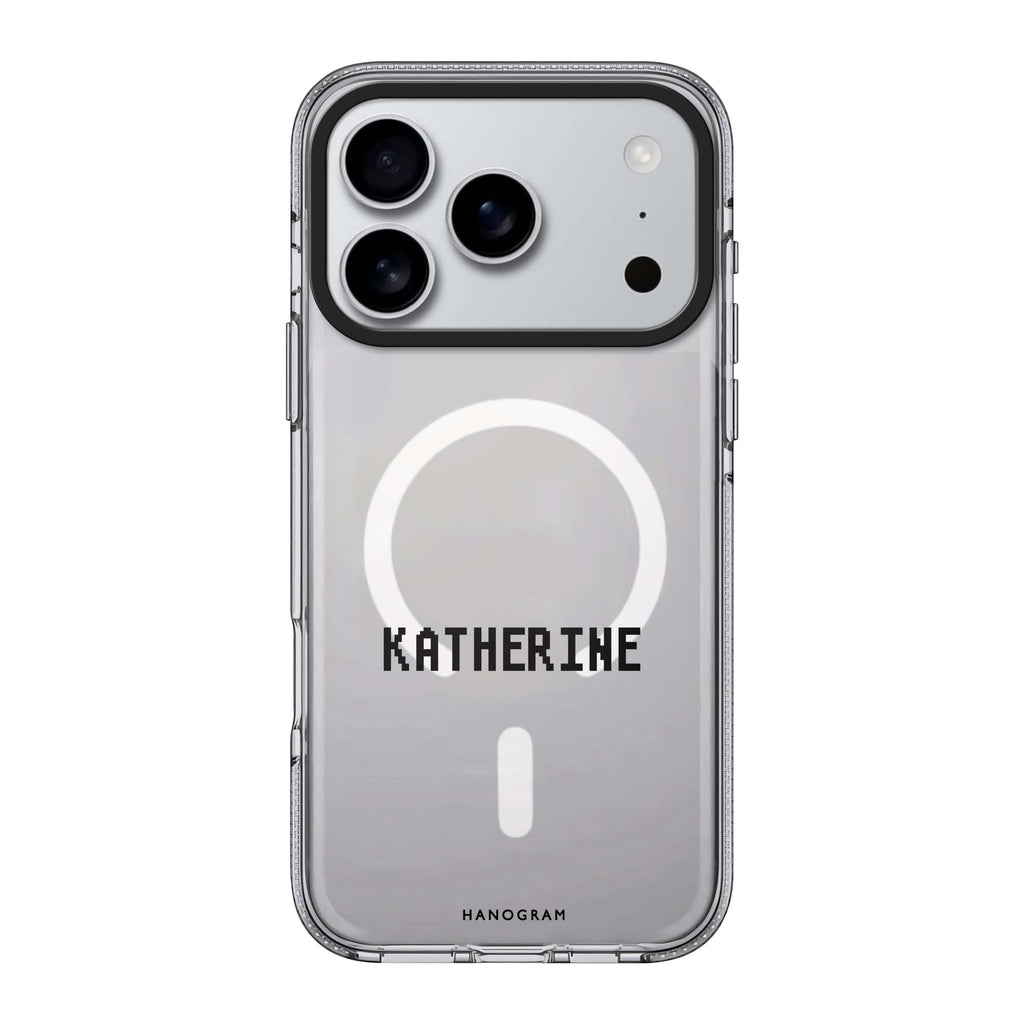 Pixel Custom Name iPhone 17 Pro Max MagSafe 水晶透明保護殼 文字設計設計 可自訂名字及字色 圖1