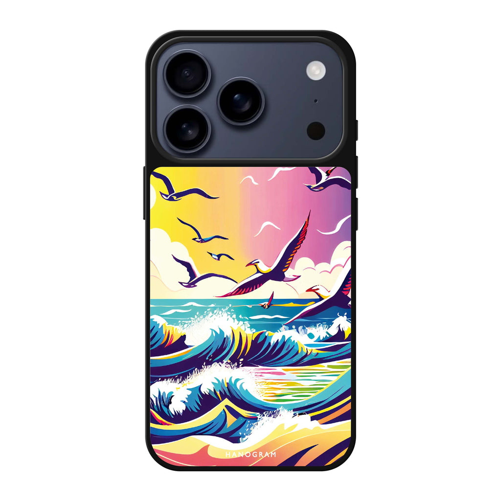 Waves & seagulls 鳥類海浪 iPhone 17 Pro Max 鏡面手機殼主圖