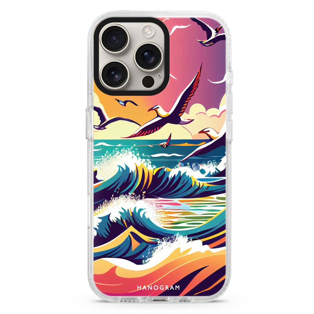 Waves & seagulls Magsafe 兼容水晶透明保護殼