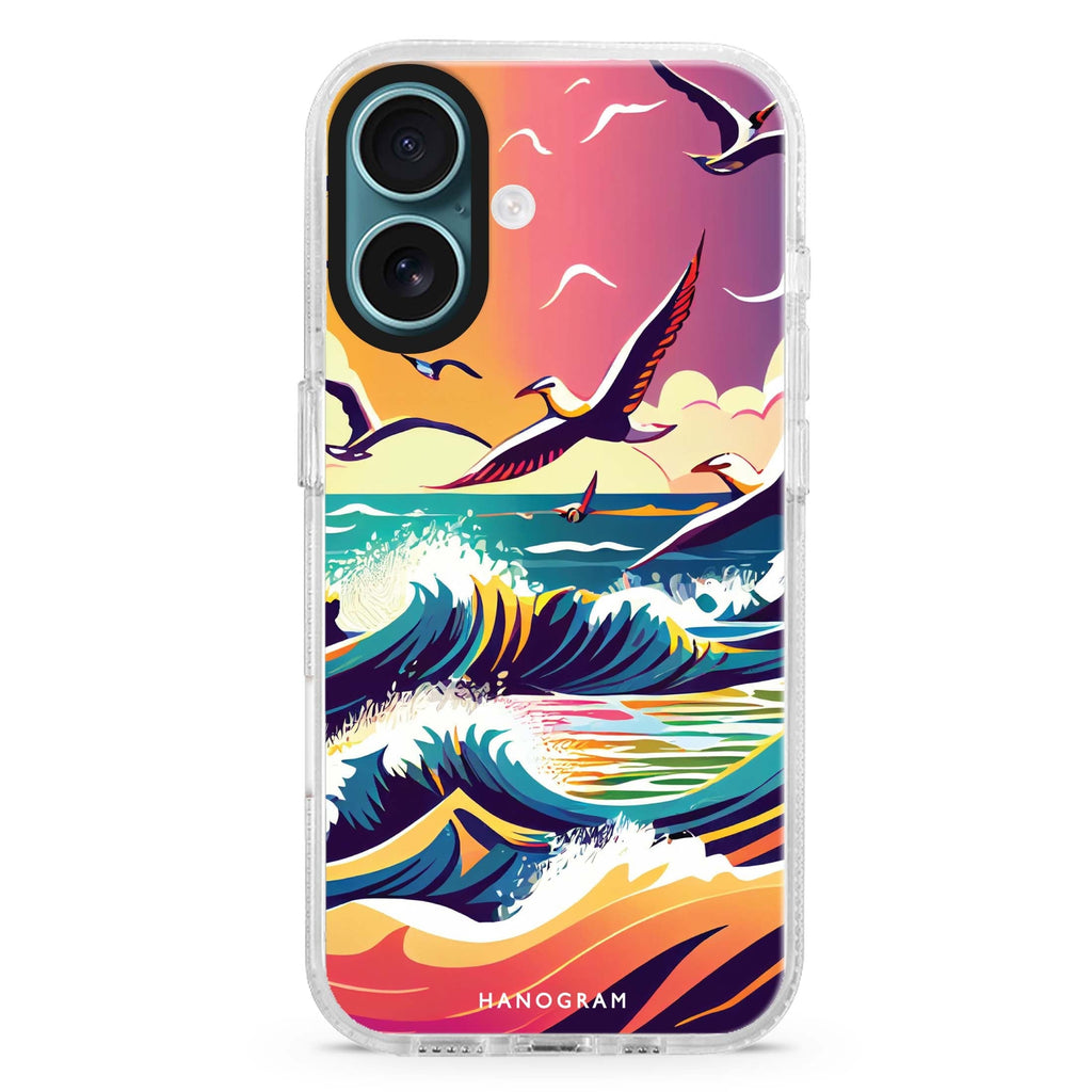 Waves & seagulls Magsafe 兼容水晶透明保護殼