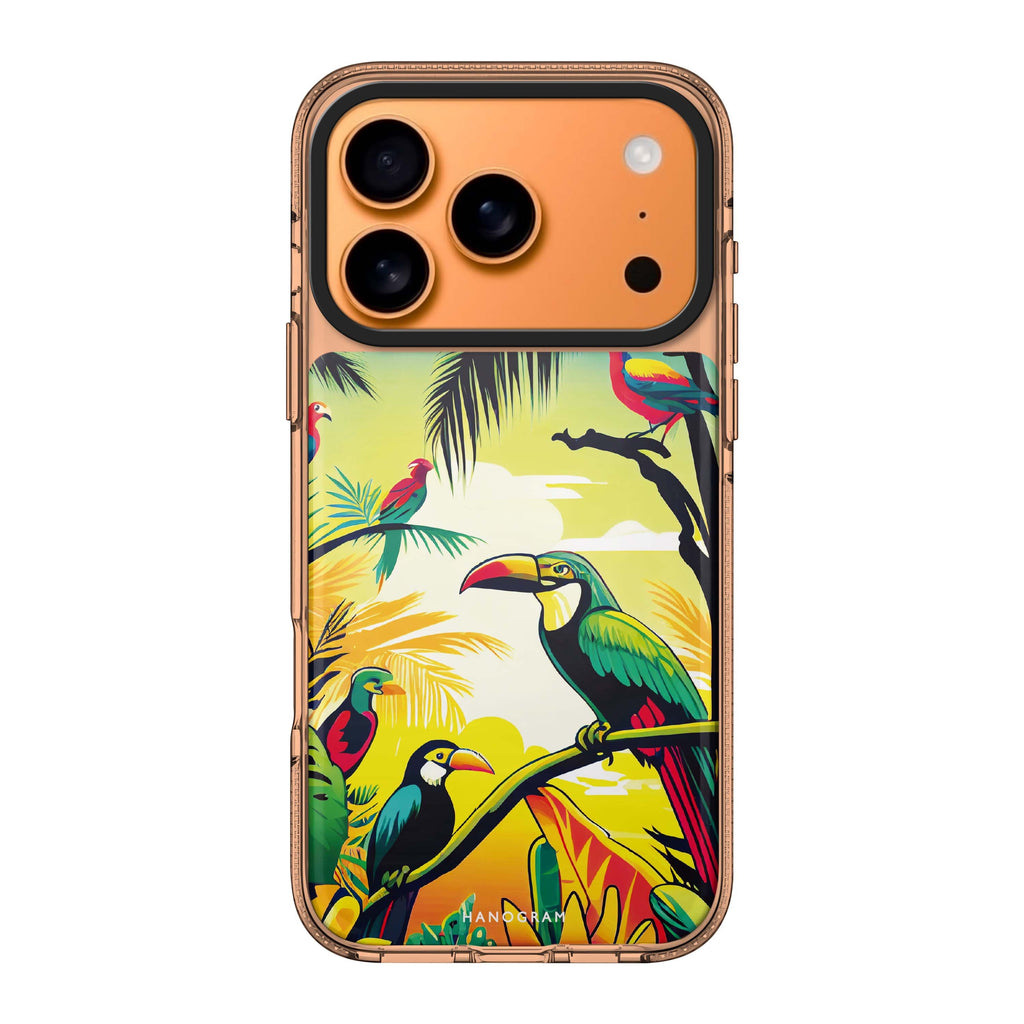 Tropical birds 款式 1 iPhone 17 Pro Max MagSafe 水晶透明保護殼 鳥圖案設計 圖1