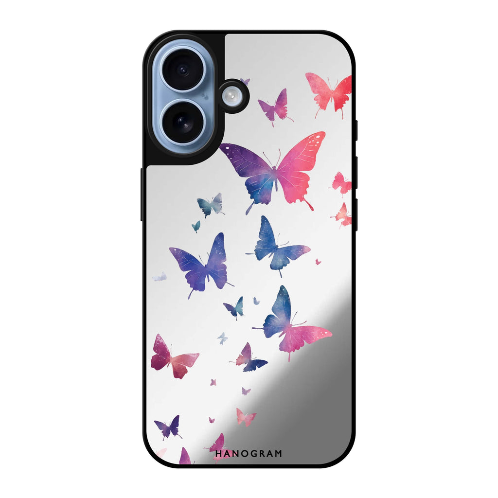 Reflective iPhone 16 Mirror Case –Light Wings iPhone Design