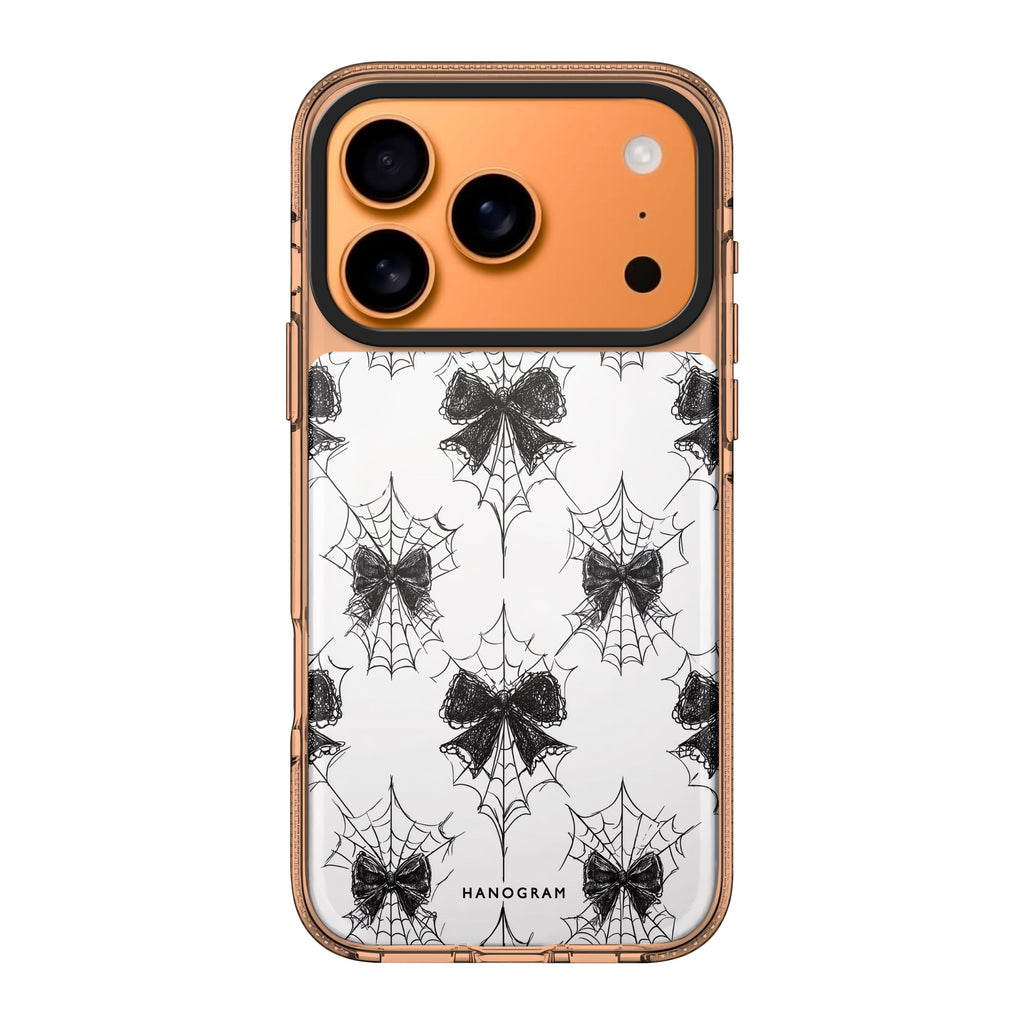 Gothic Web Lace iPhone 17 Pro Max MagSafe 水晶透明保護殼 萬聖節設計設計 圖1