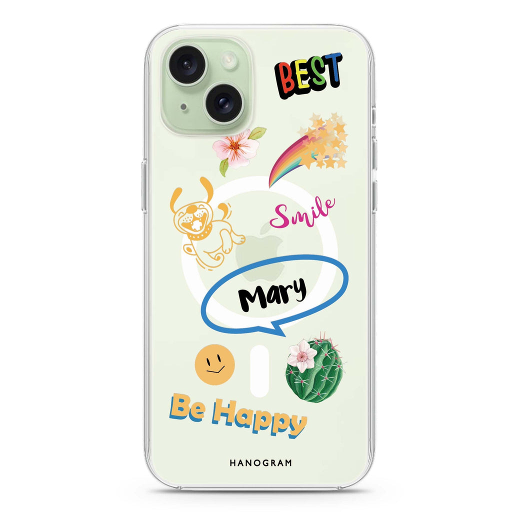 Positive Sticker iPhone 15 Plus Magsafe 兼容水晶透明保護殼