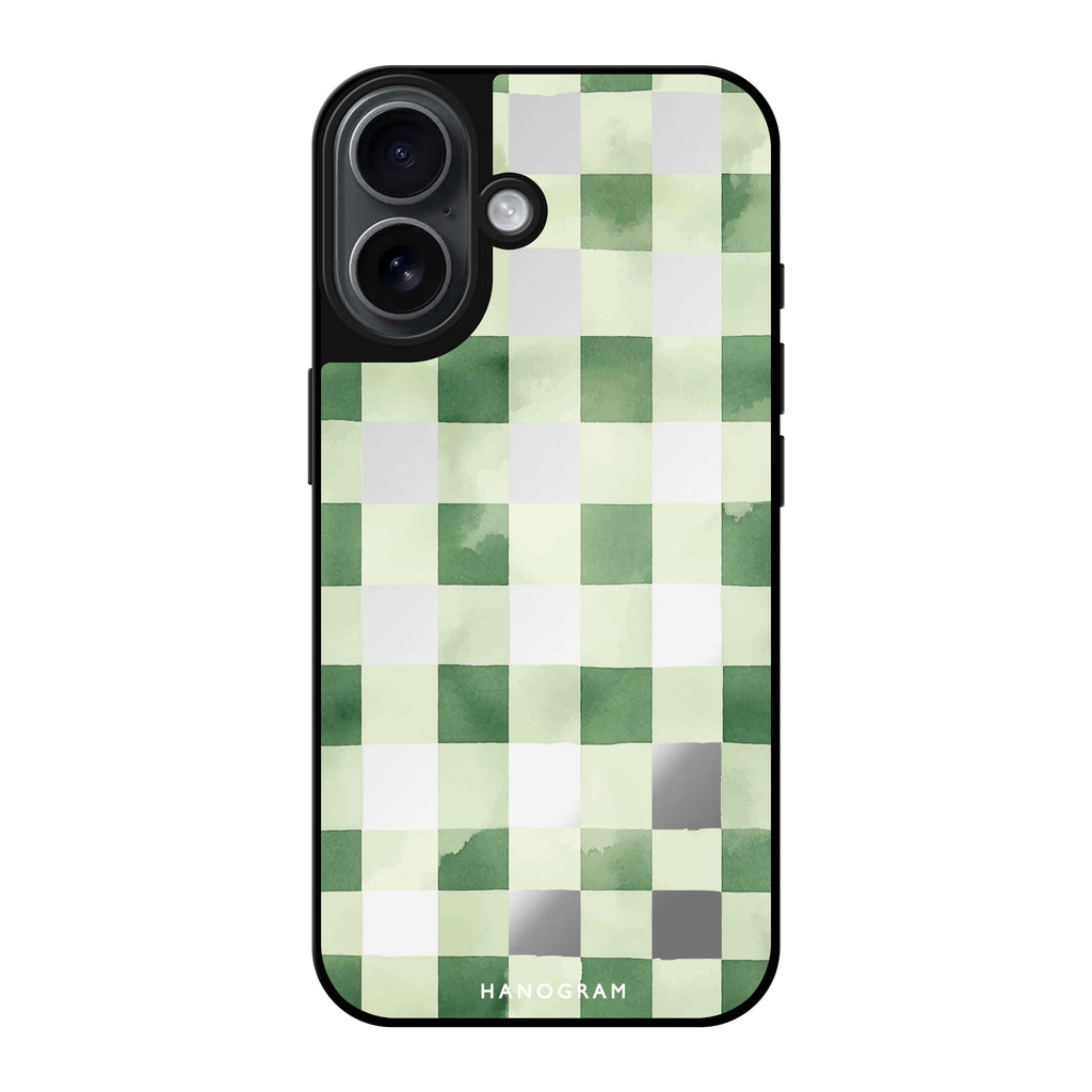 Reflective iPhone 16 Mirror Case –Meadow Checks iPhone Design