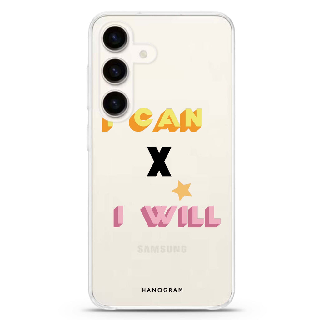 I can x I will Samsung Galaxy S26/S25/S24 水晶透明保護殼正面展示
