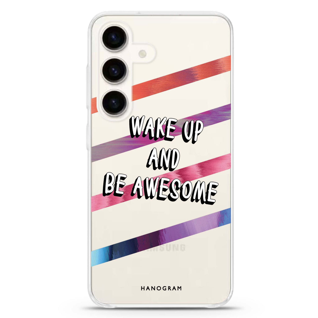 Wake up Samsung Galaxy S26/S25/S24 水晶透明保護殼正面展示