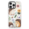 Hedgehog & Floral Magsafe 兼容水晶透明保護殼