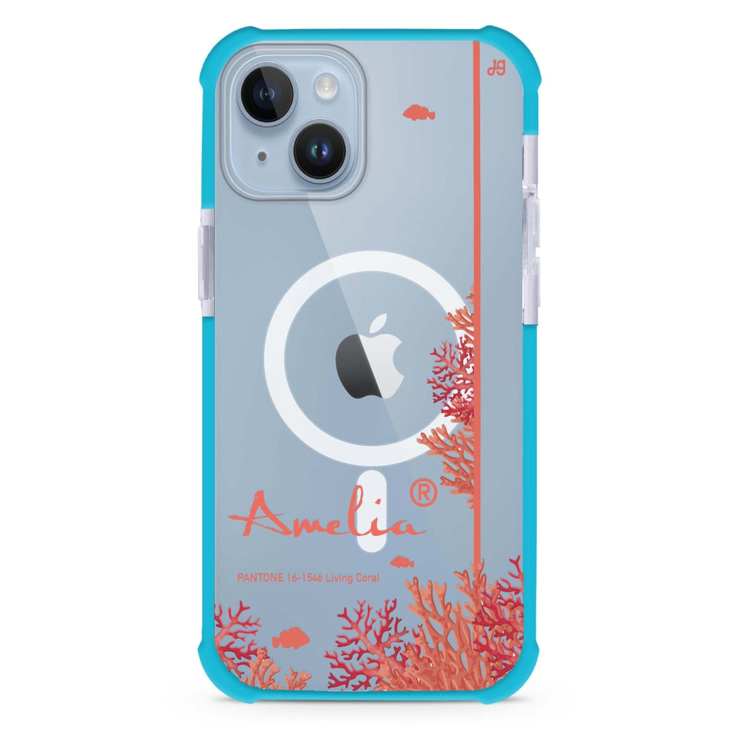 #16-1546 Living Coral II iPhone 15 Plus Magsafe 兼容超強防摔保護殼