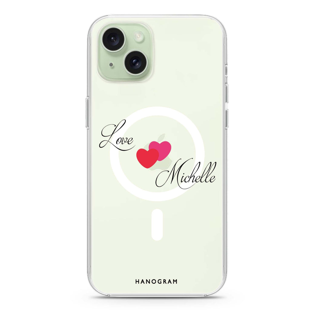 Sweet Heart iPhone 15 Magsafe 兼容水晶透明保護殼