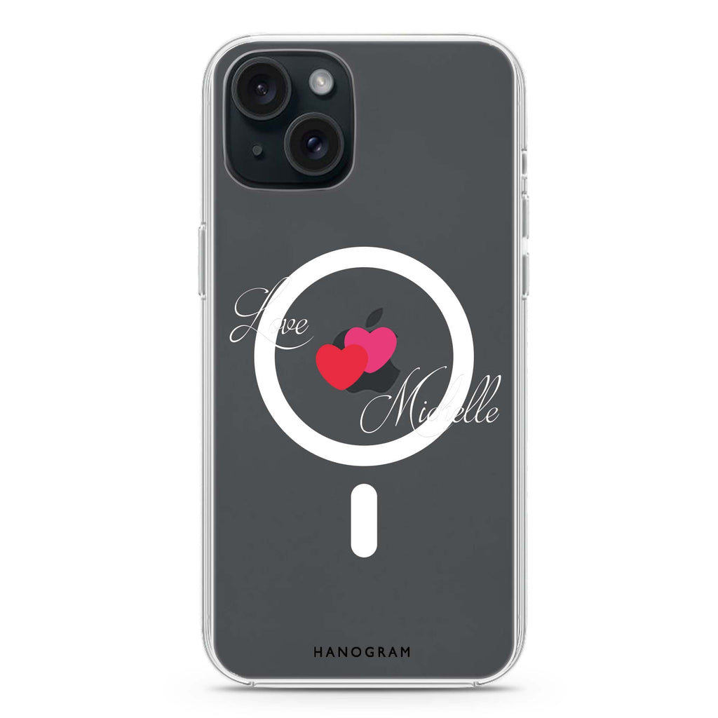 Sweet Heart iPhone 15 Plus Magsafe 兼容水晶透明保護殼