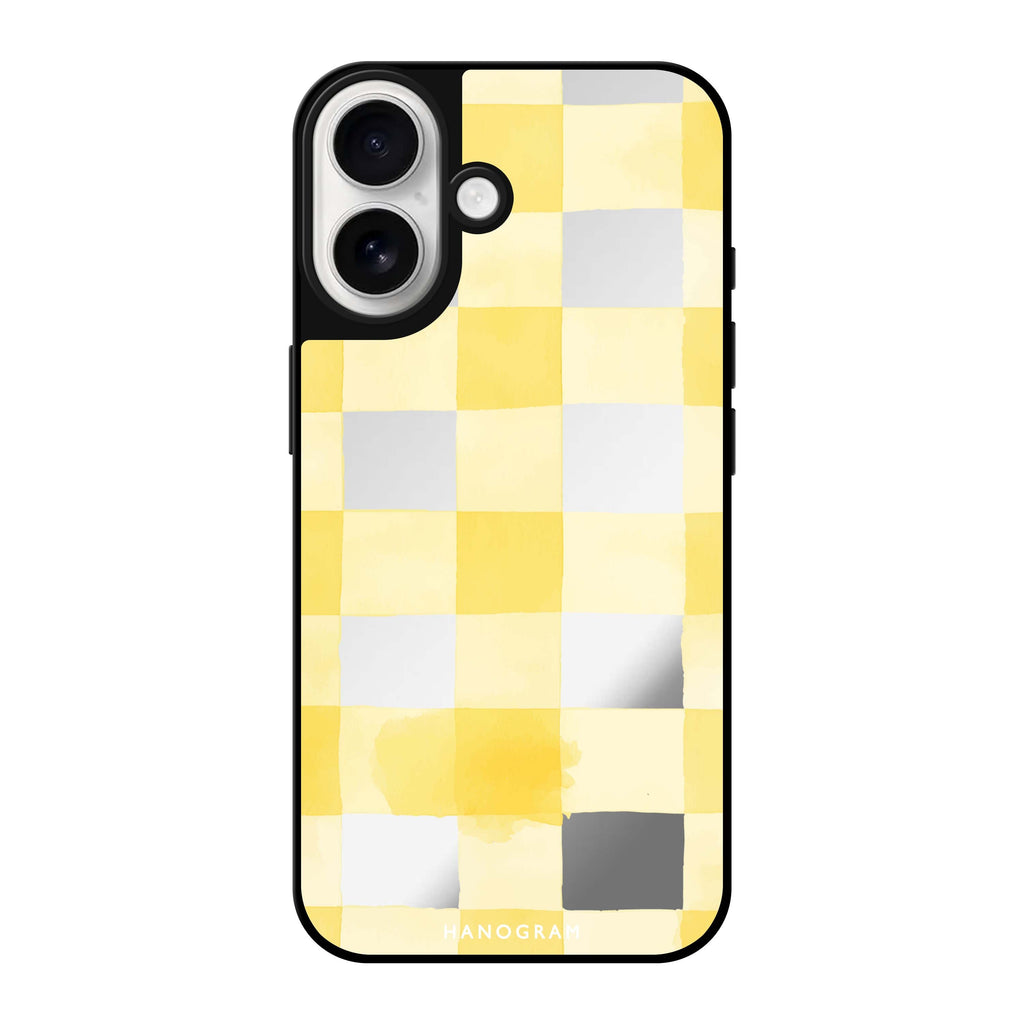 Reflective iPhone 16 Mirror Case –Lemon Checks iPhone Design