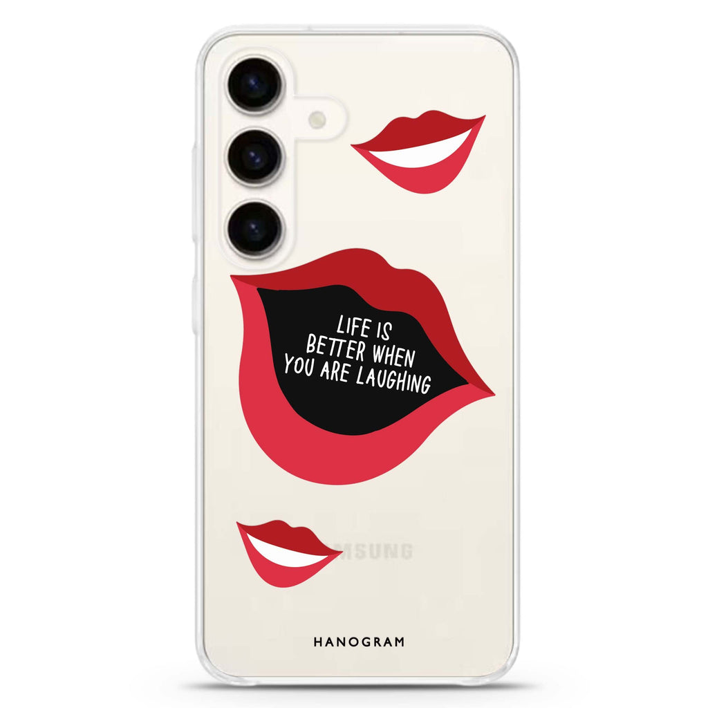 Laughing Samsung Galaxy S26/S25/S24 水晶透明保護殼正面展示