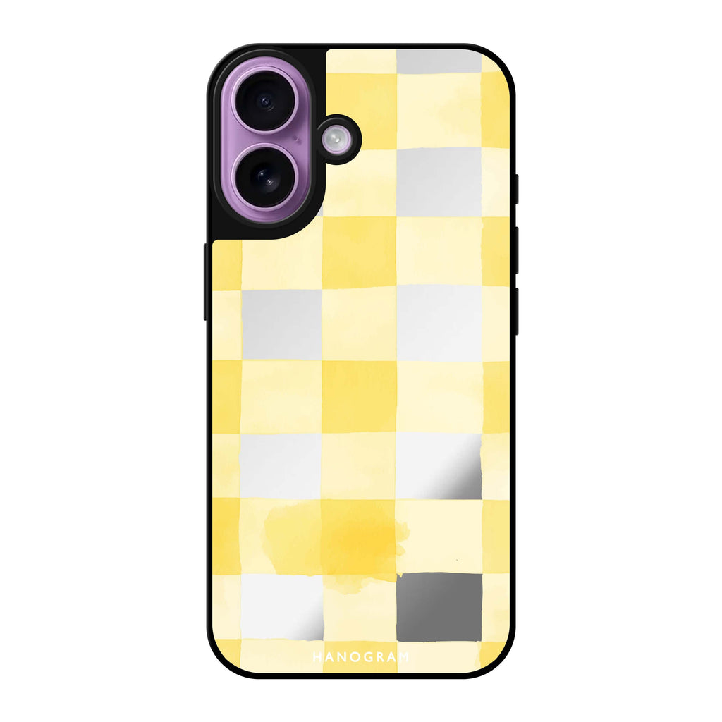 Reflective iPhone 16 Mirror Case –Lemon Checks iPhone Design