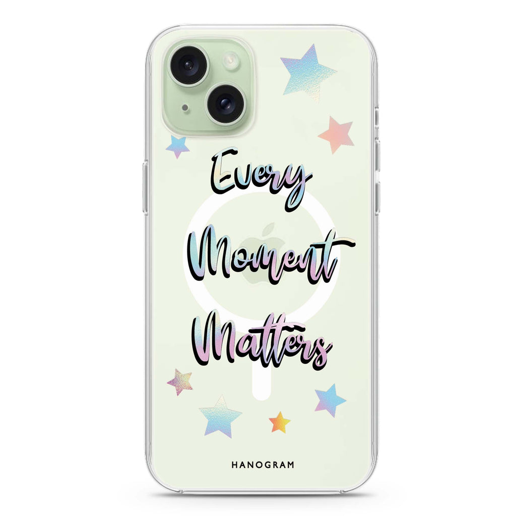 Every moment matters iPhone 15 Plus Magsafe 兼容水晶透明保護殼