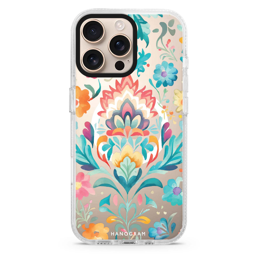 Watercolor Floral Magsafe 兼容水晶透明保護殼