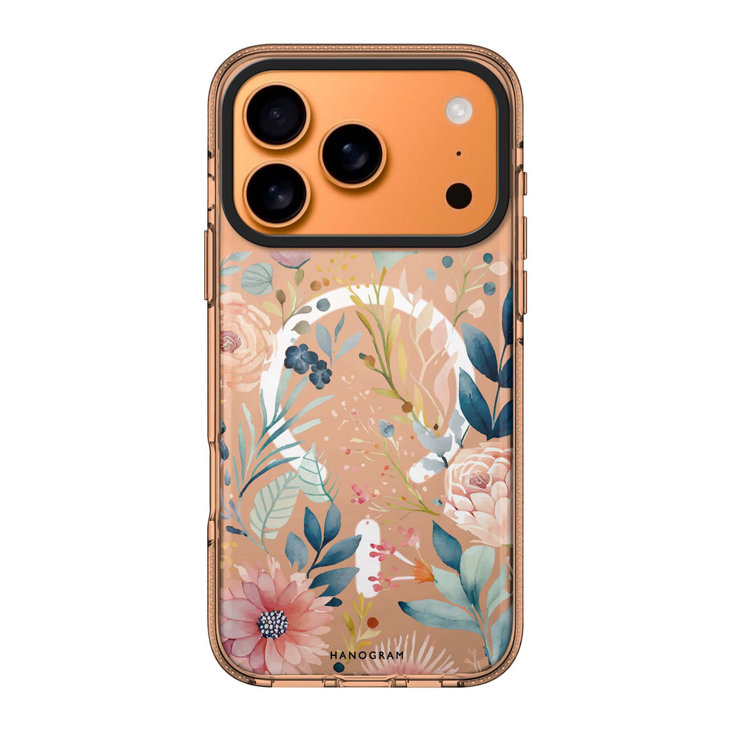 Floral Pattern 款式 3 iPhone 17 Pro Max MagSafe 水晶透明保護殼 花卉圖案設計 圖1