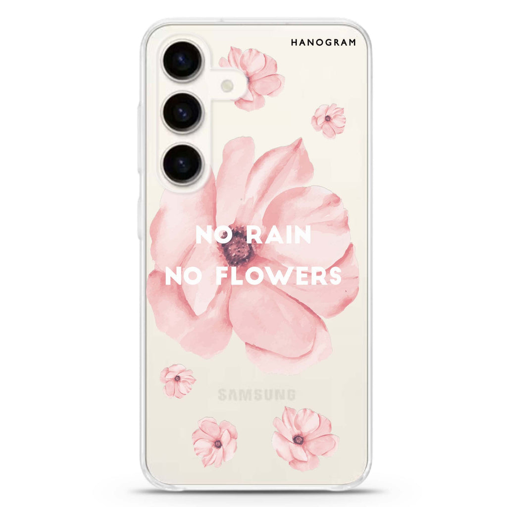 No rain No flowers Samsung Galaxy S26/S25/S24 水晶透明保護殼正面展示