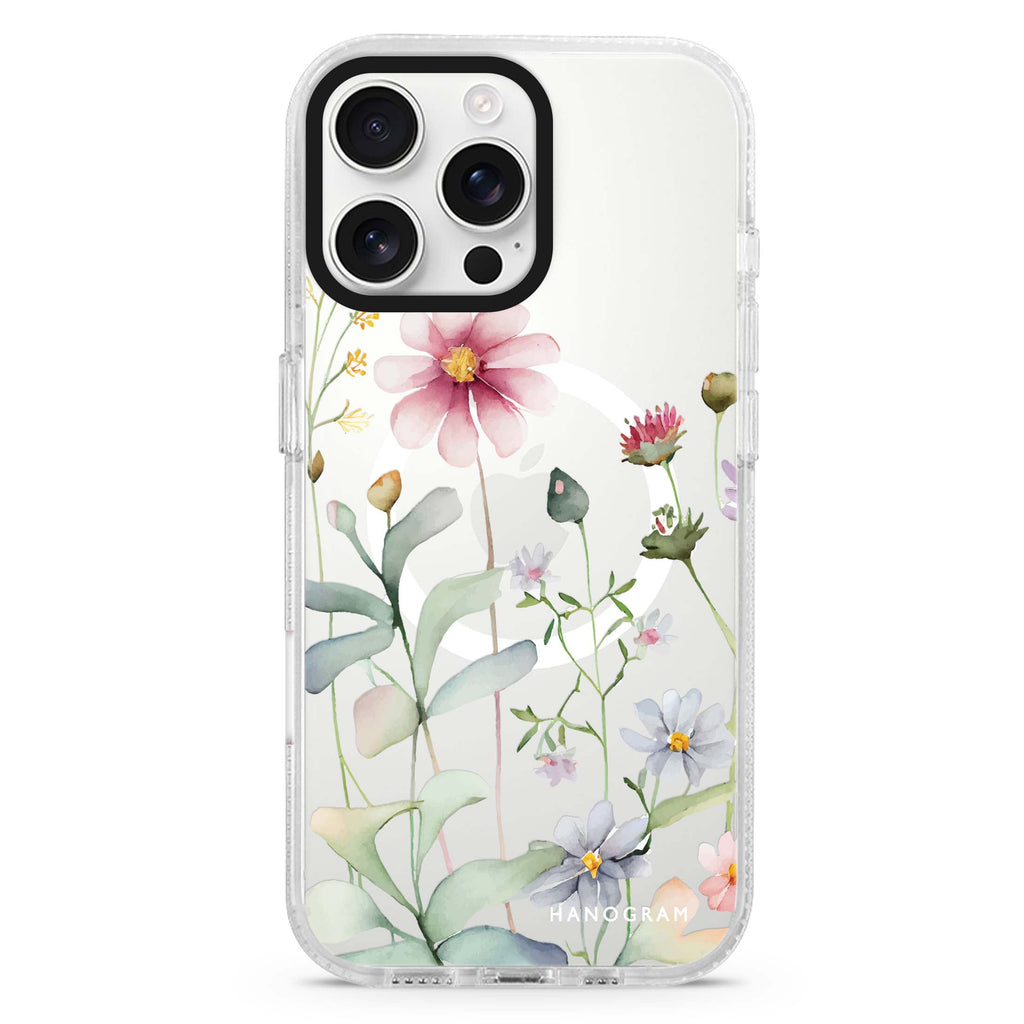 Floral Magsafe 兼容水晶透明保護殼